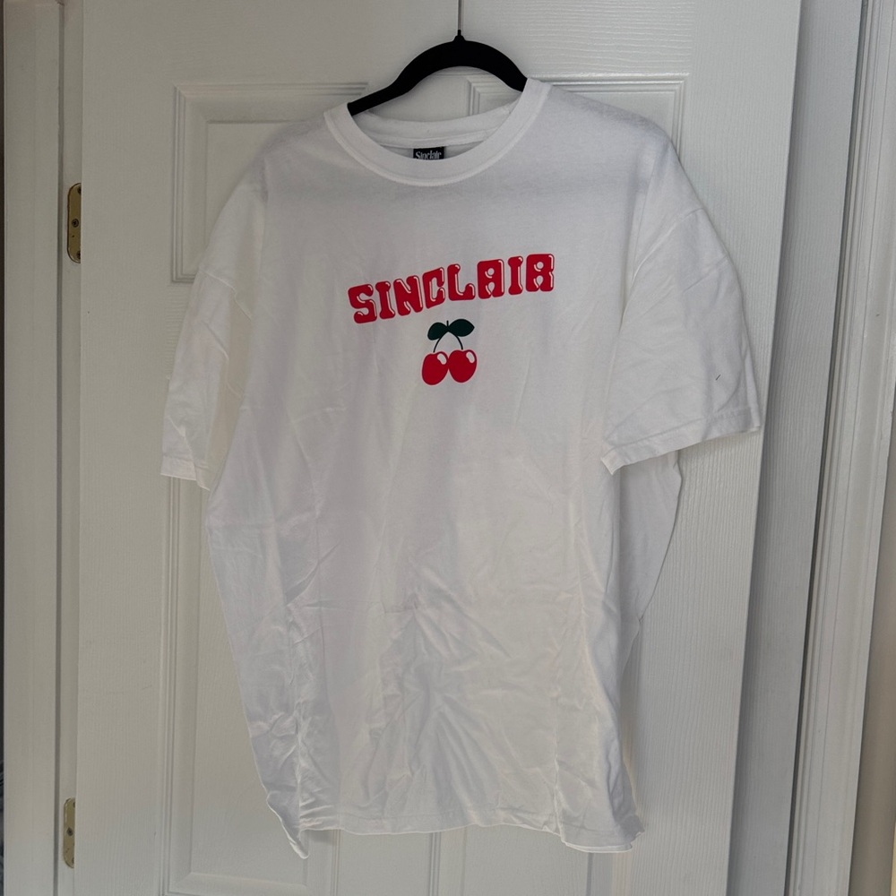 White Sinclair T-Shirt with Cherry Design
